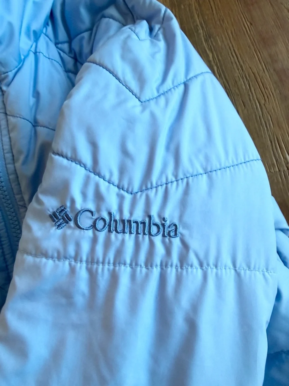Columbia Sky Blue Quilted Lightweight Puffer Jacket. Kid’s Sz 7/8